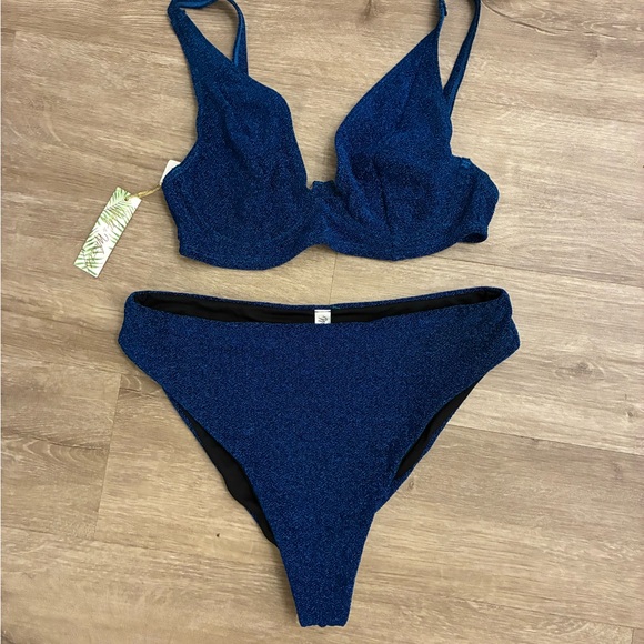 Wolf & Whistle Other - Sparkling Dark Blue Bikini Set